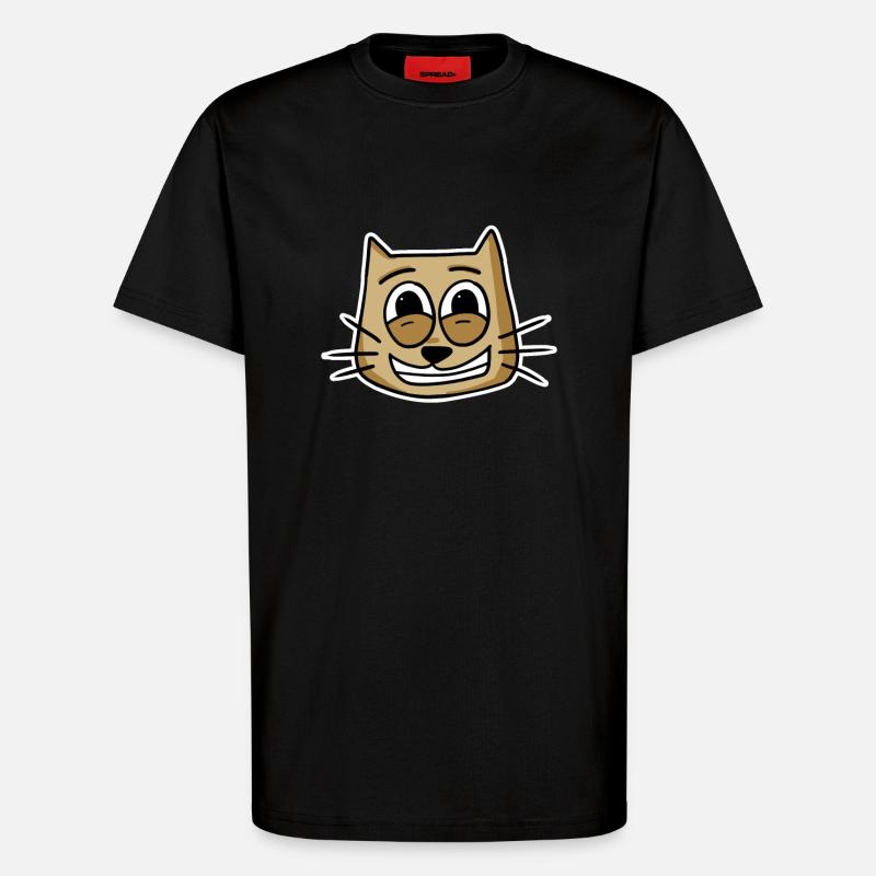 Chat Visage de chat - T-shirt bio décontracté fabriqué en UE - SOLID BLACK