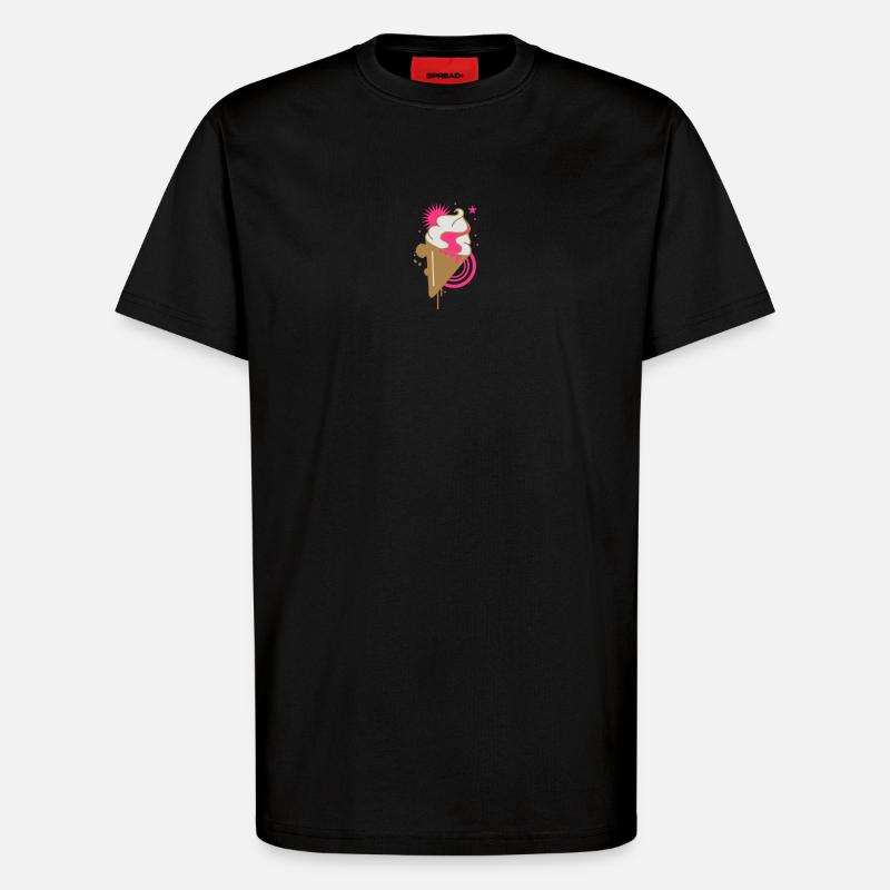 A cone with soft ice - T-Shirt - made by SPREAD - SOLID BLACK