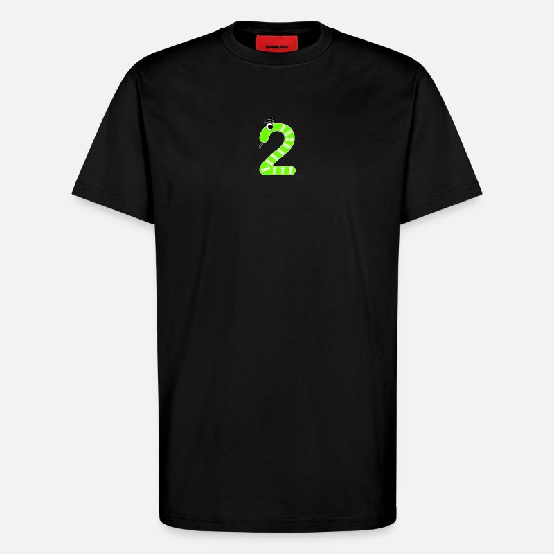 Zahl 2 Schlange Kinder - T-Shirt - made by SPREAD - SOLID BLACK