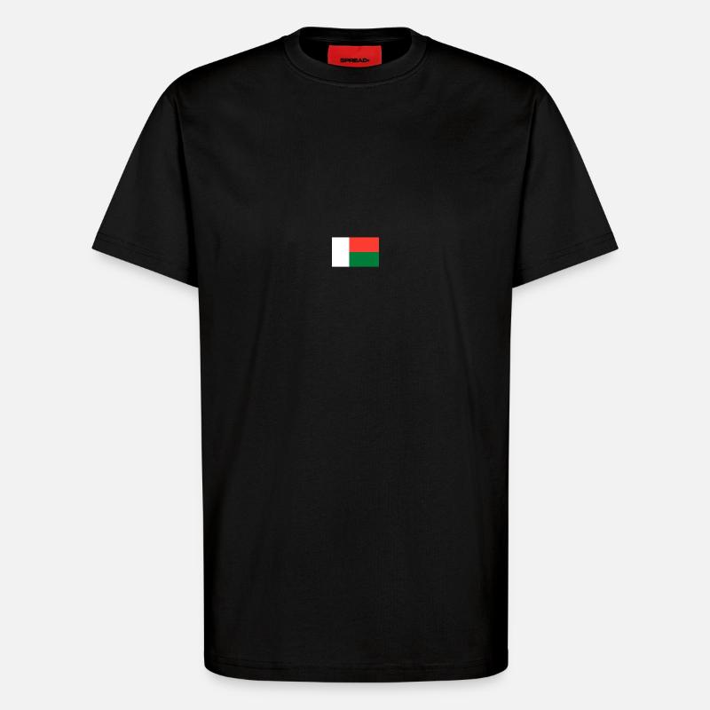 Drapeau de Madagascar - T-shirt bio décontracté fabriqué en UE - SOLID BLACK