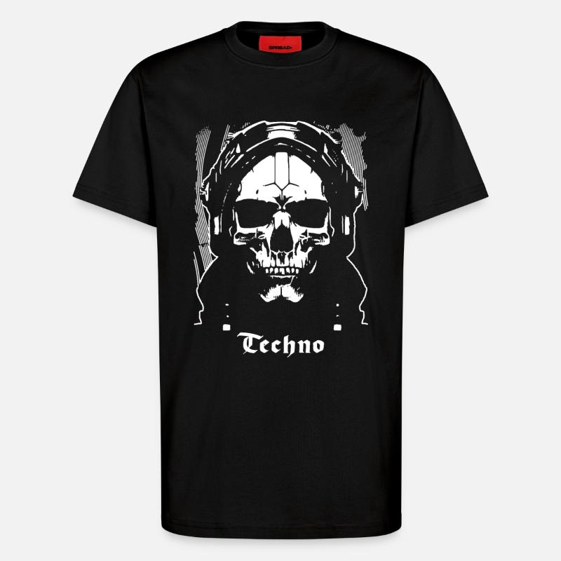 Techno - T-shirt bio décontracté fabriqué en UE - SOLID BLACK