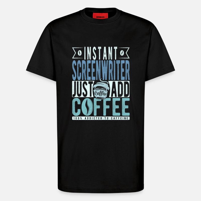 Scénariste Kaffee Spruch - T-shirt bio décontracté fabriqué en UE - SOLID BLACK