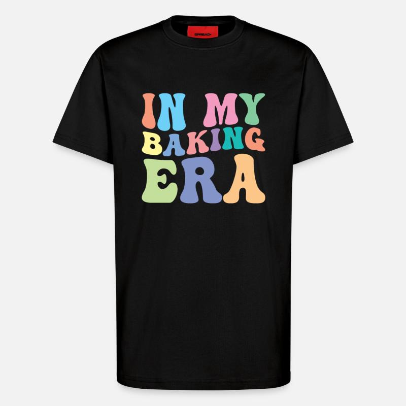 Cuisiner Retro Groovy dans mon - T-shirt bio décontracté fabriqué en UE - SOLID BLACK