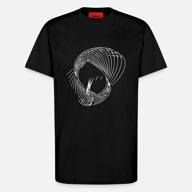 Geometric circle lines - T-Shirt - made by SPREAD - SOLID BLACK