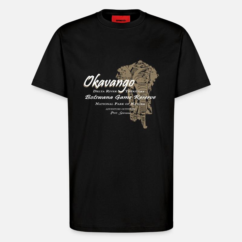 Okavango Elefant - T-Shirt - made by SPREAD - SOLID BLACK