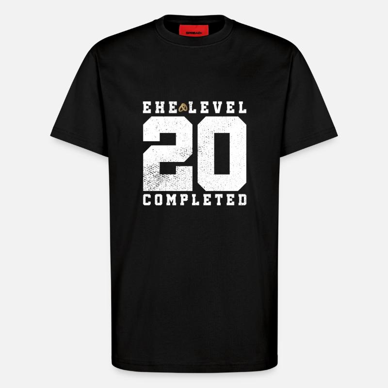 Ehe Level 20 Completed - T-Shirt - made by SPREAD - SOLID BLACK