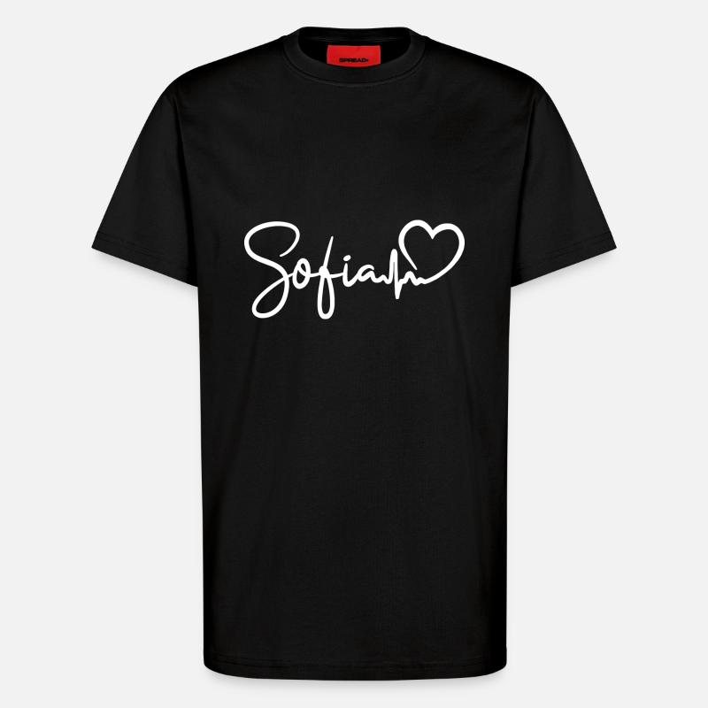 Sofia Heartbeat Bulgarie Sofia - T-shirt bio décontracté fabriqué en UE - SOLID BLACK