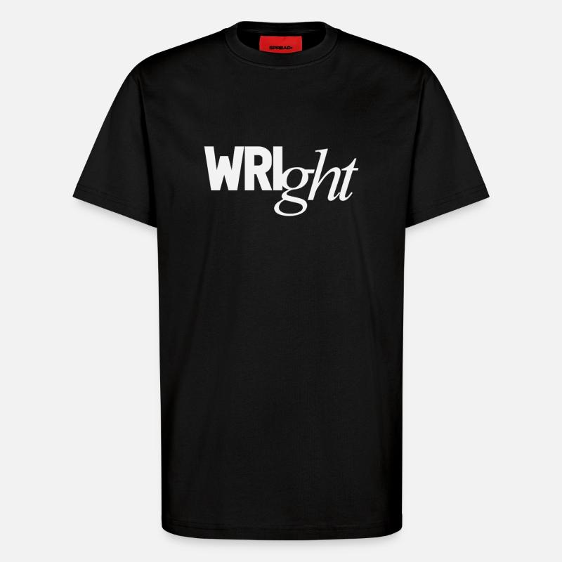 Wright Personal Name - T-Shirt - made by SPREAD - SOLID BLACK