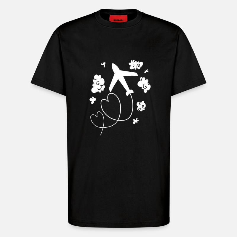 Flugzeug - T-Shirt - made by SPREAD - SOLID BLACK