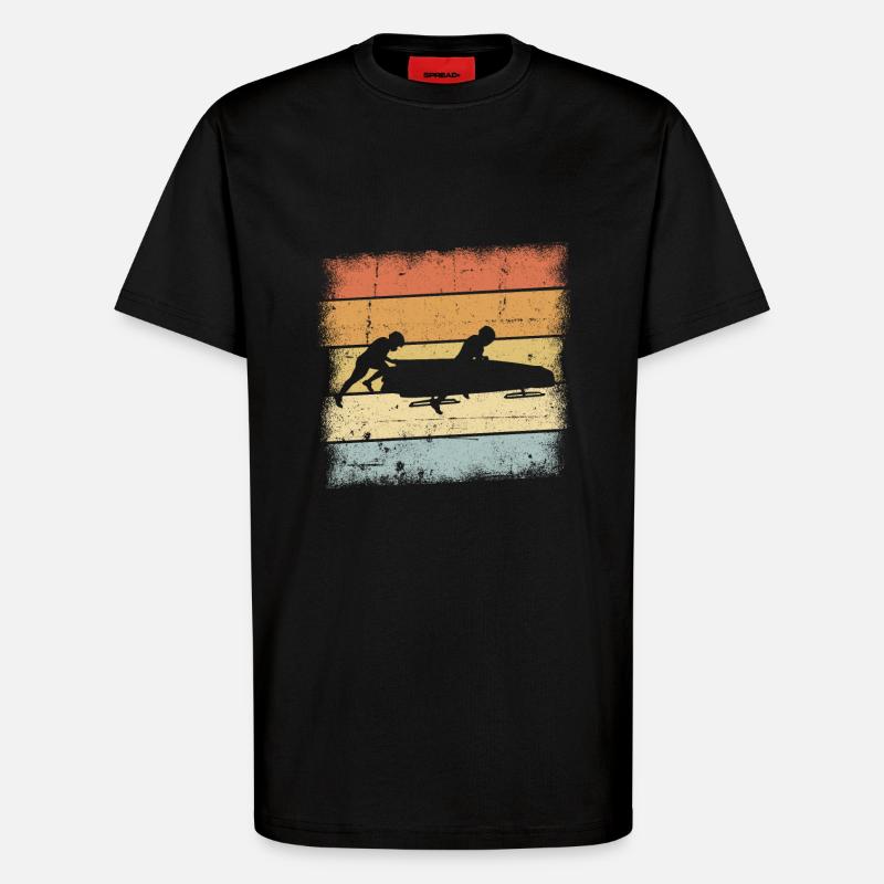 Bob Sled Coucher de soleil - T-shirt bio décontracté fabriqué en UE - SOLID BLACK