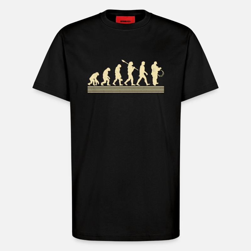 Elektriker-evolution - T-Shirt - made by SPREAD - SOLID BLACK