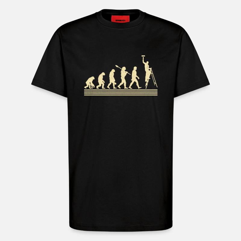 Painter evolution - T-Shirt - made by SPREAD - SOLID BLACK