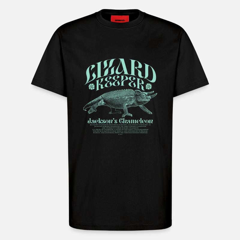 Jackson's Chamäleon Echsenhalter - T-Shirt - made by SPREAD - SOLID BLACK