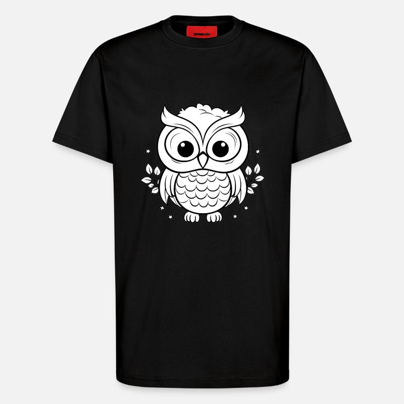 Süße Kinder Eule - T-Shirt - made by SPREAD - SOLID BLACK