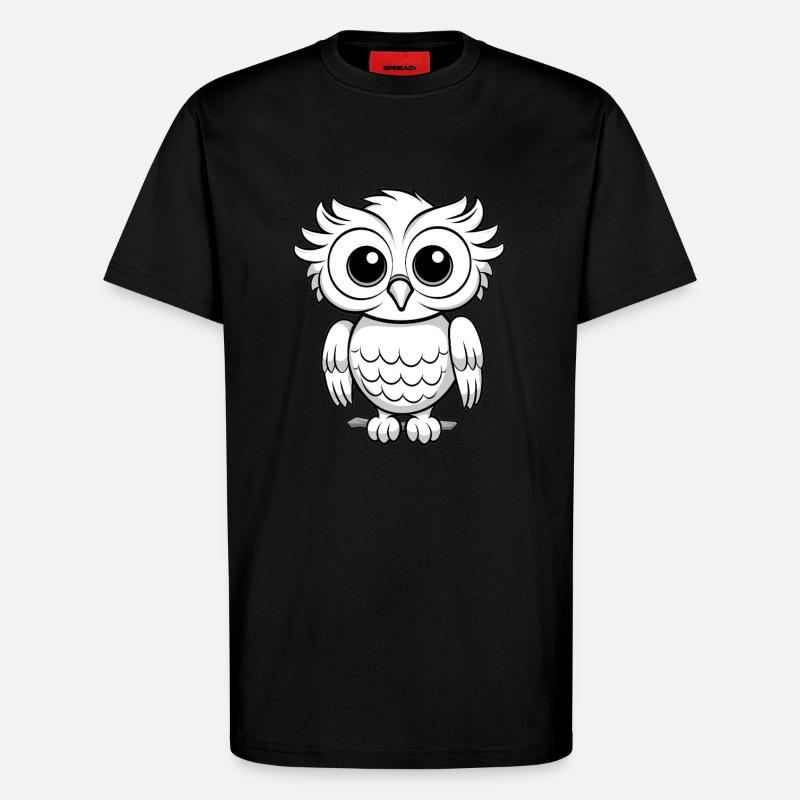 Süße Eule in Line-Art - T-Shirt - made by SPREAD - SOLID BLACK