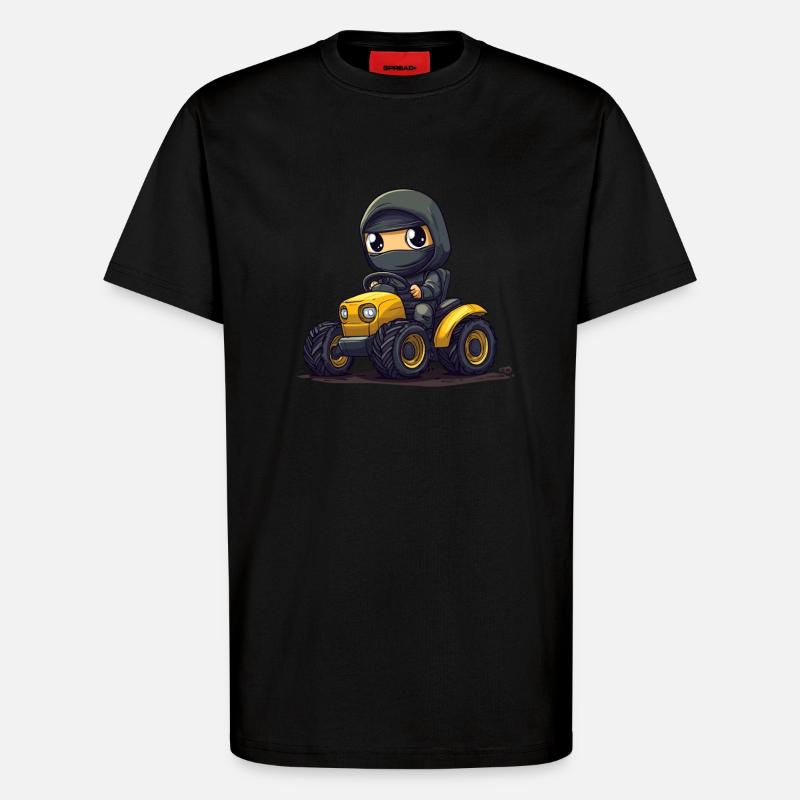Ninja auf Traktor - T-Shirt - made by SPREAD - SOLID BLACK
