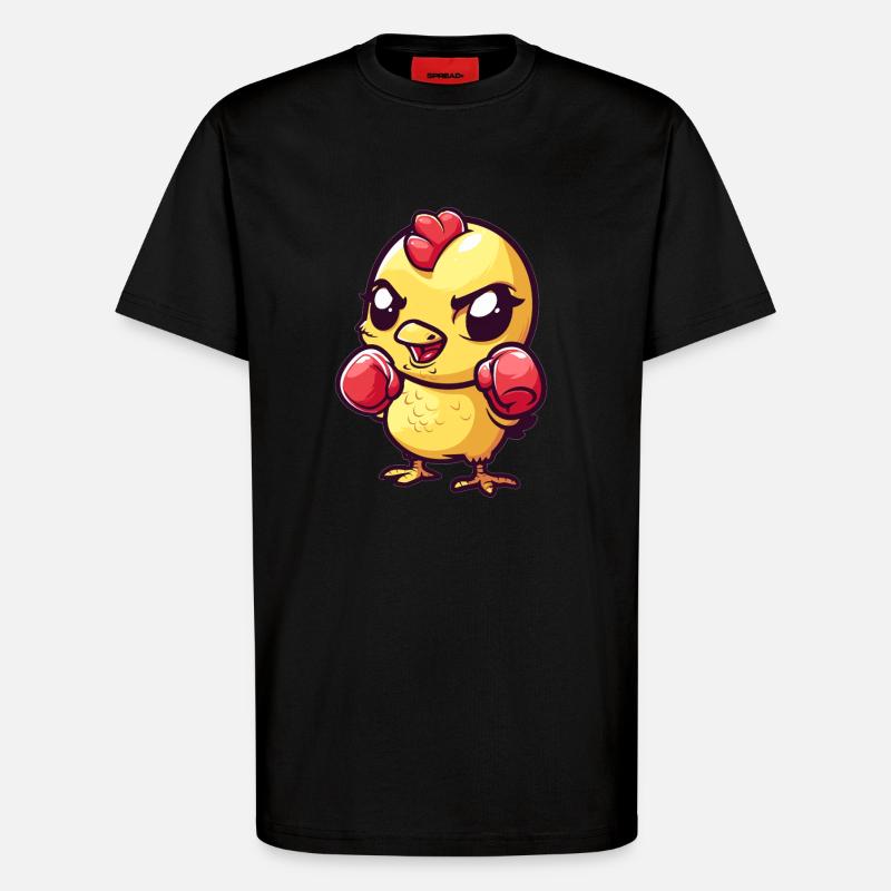 Süßes Boxendes Küken - T-Shirt - made by SPREAD - SOLID BLACK