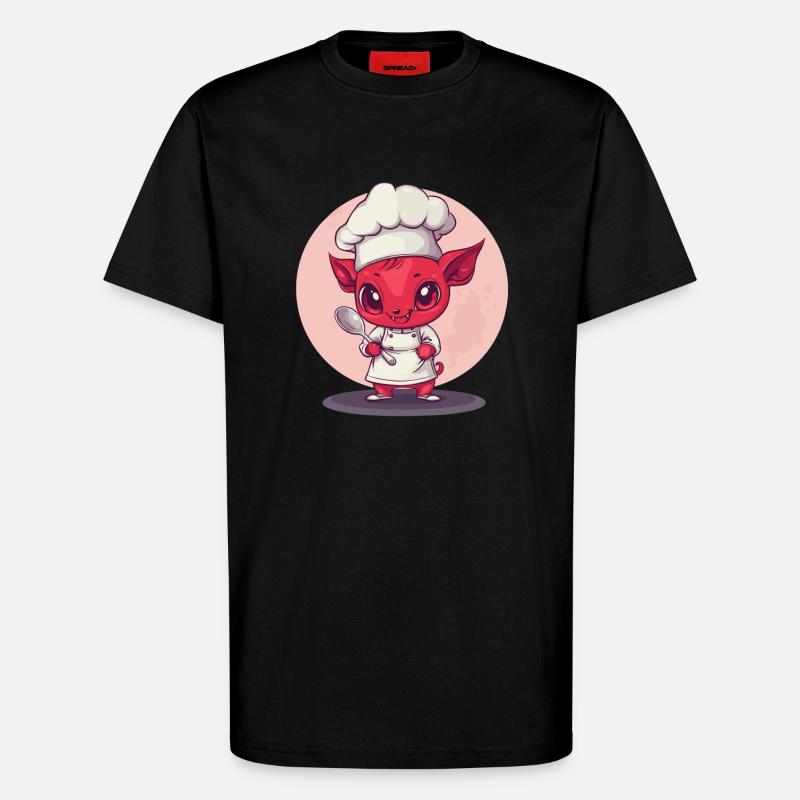 Devilish chef - T-Shirt - made by SPREAD - SOLID BLACK