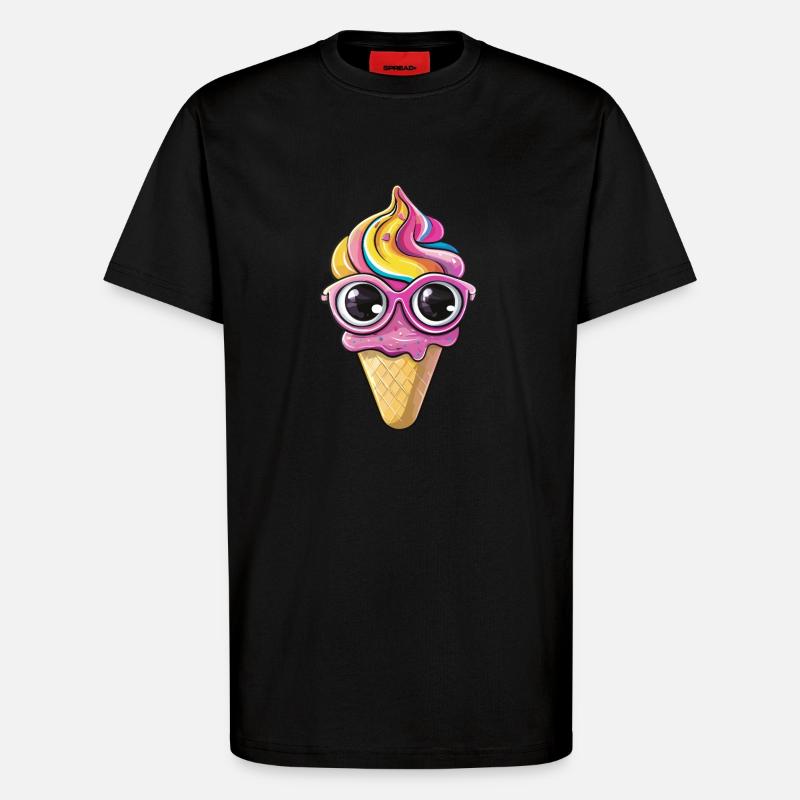 Eis mit Brille - T-Shirt - made by SPREAD - SOLID BLACK