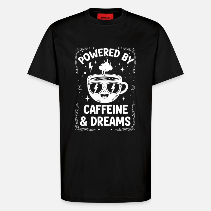 Koffein und Träume Design - T-Shirt - made by SPREAD - SOLID BLACK