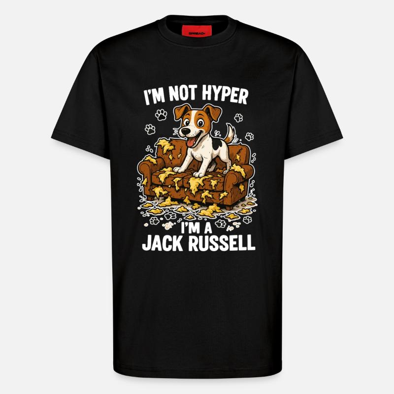 Jack Russell Terrier Funny Hyperactive Gift - T-Shirt - made by SPREAD - SOLID BLACK