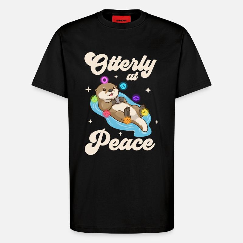 Otter Frieden - Chakra Harmonie - T-Shirt - made by SPREAD - SOLID BLACK