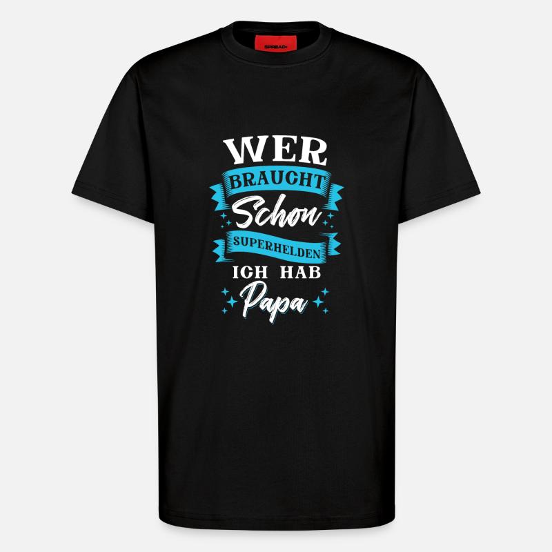 Papa Superheld - T-Shirt - made by SPREAD - SOLID BLACK