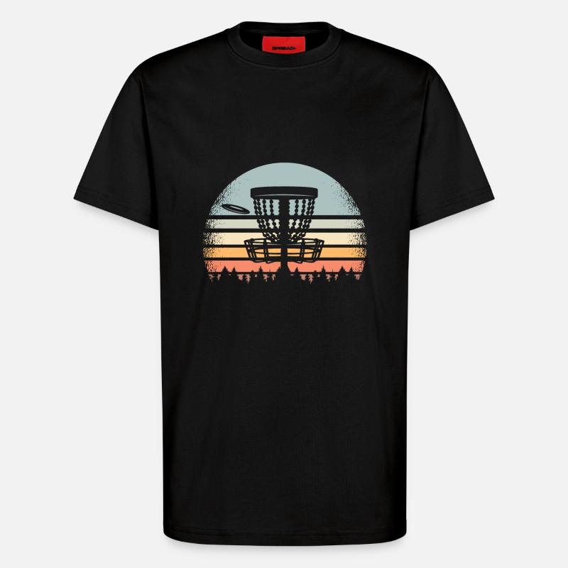 Disc Golf Retro - T-Shirt - made by SPREAD - SOLID BLACK