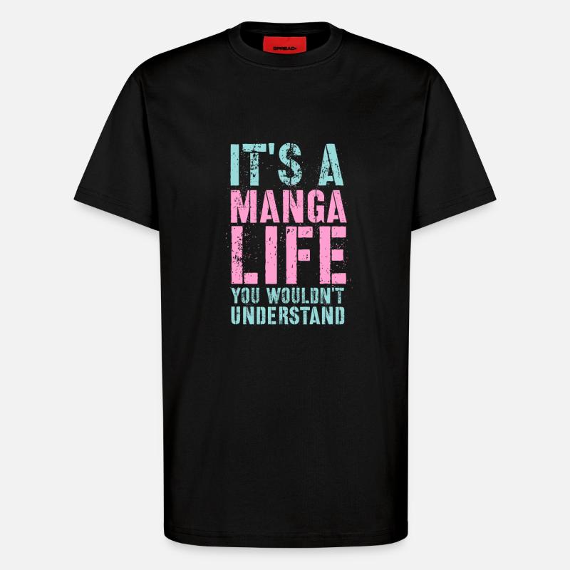 Manga Geschenk - T-Shirt - made by SPREAD - SOLID BLACK