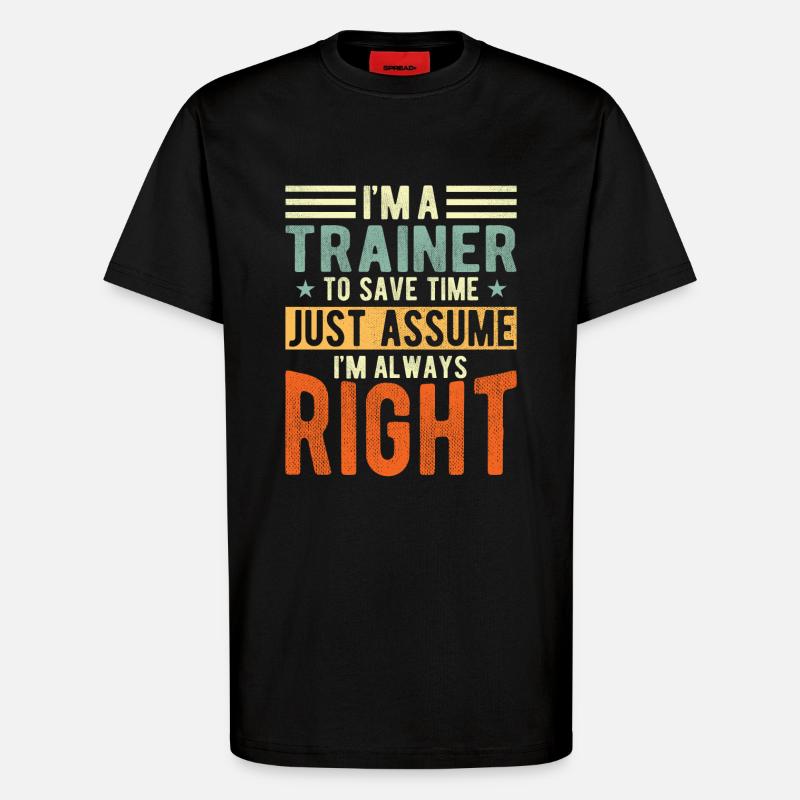 Trainer - T-Shirt - made by SPREAD - SOLID BLACK