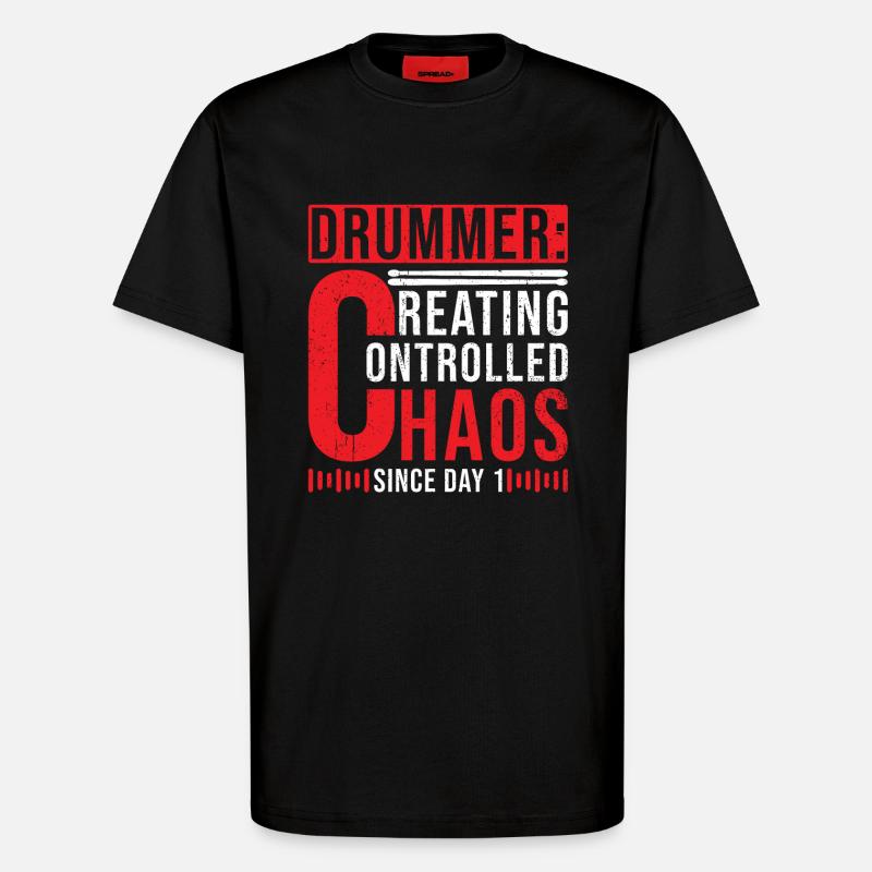 Drummer Drums Gift - T-Shirt - made by SPREAD - SOLID BLACK