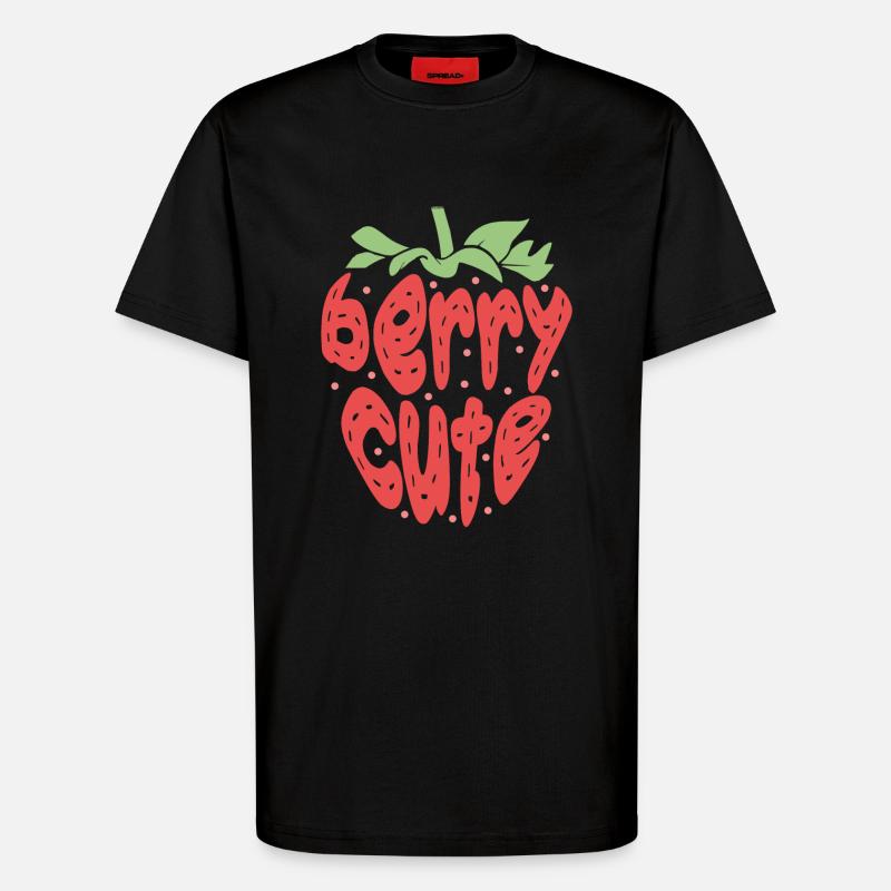 Frucht Fruitarian Erdbeere Beere - T-Shirt - made by SPREAD - SOLID BLACK