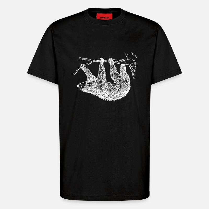 sloth - T-Shirt - made by SPREAD - SOLID BLACK