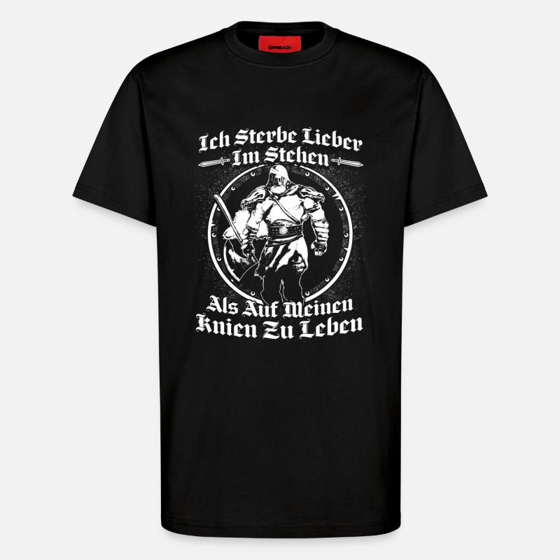 Wikinger - stehend - T-Shirt - made by SPREAD - SOLID BLACK