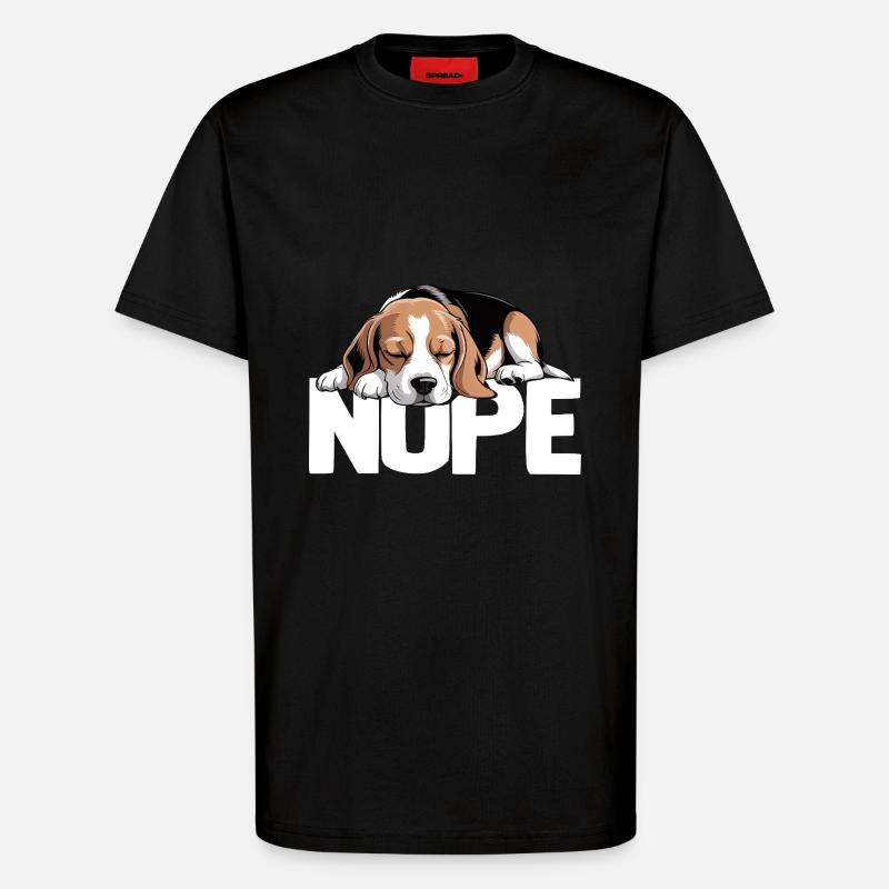 Nope Beagle Hund - T-Shirt - made by SPREAD - SOLID BLACK