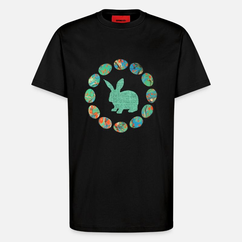 hase im eierkranz e 4 - T-Shirt - made by SPREAD - SOLID BLACK