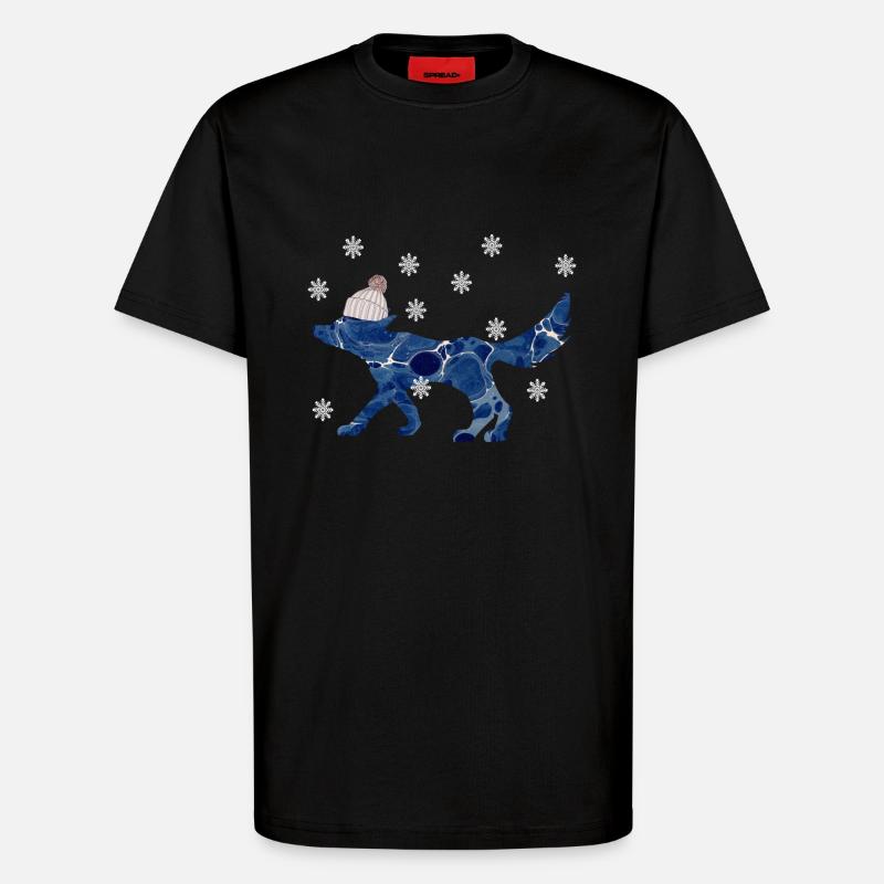 fuchs mit mütze e 12 - T-Shirt - made by SPREAD - SOLID BLACK
