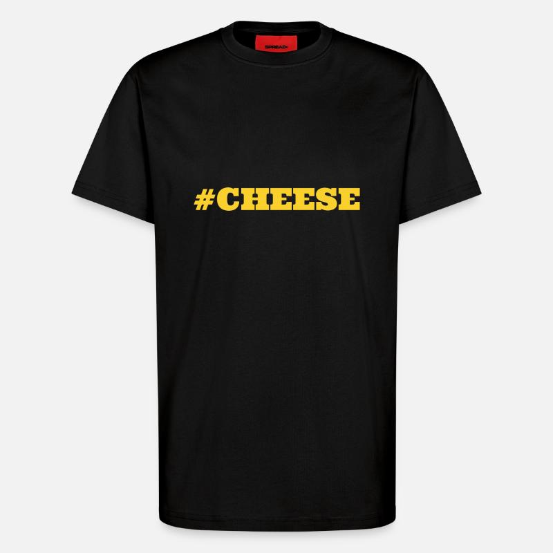 #Cheese fromage - T-shirt bio décontracté fabriqué en UE - SOLID BLACK