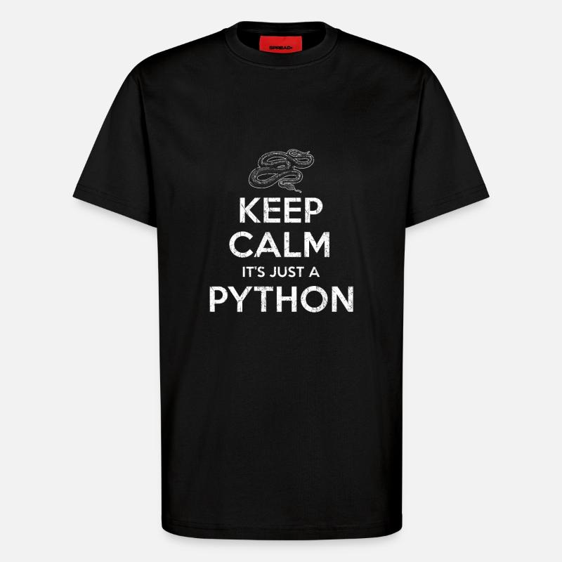 Serpent python - T-shirt bio décontracté fabriqué en UE - SOLID BLACK