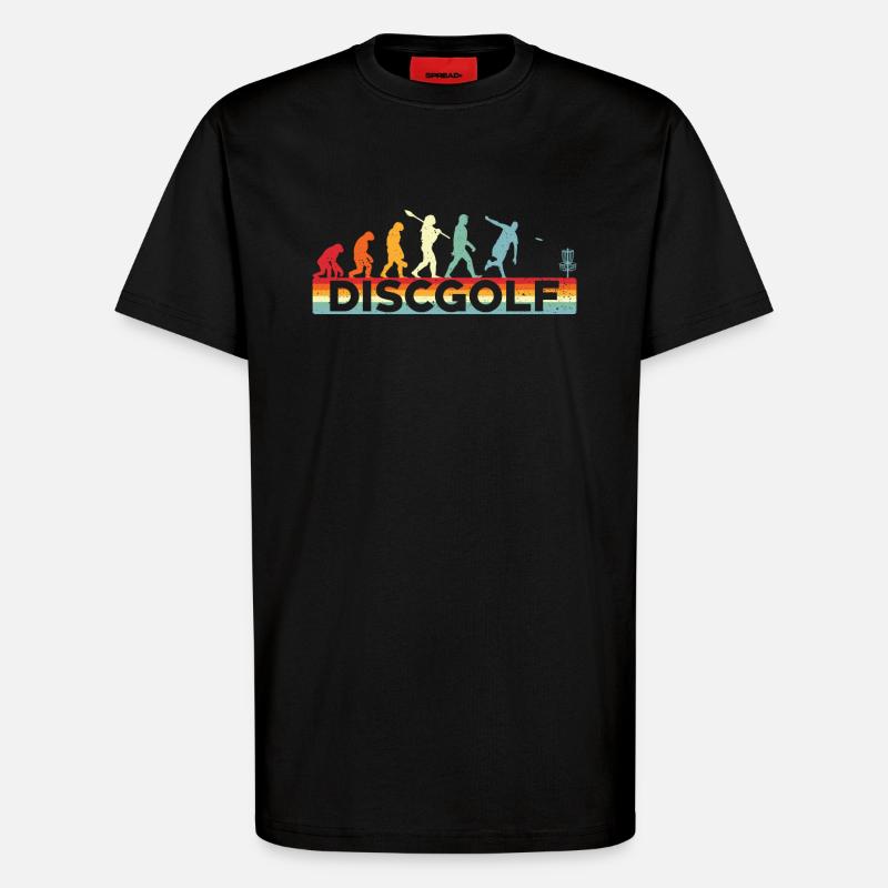 Disc Golf Evolution Disc Golf - T-Shirt - made by SPREAD - SOLID BLACK
