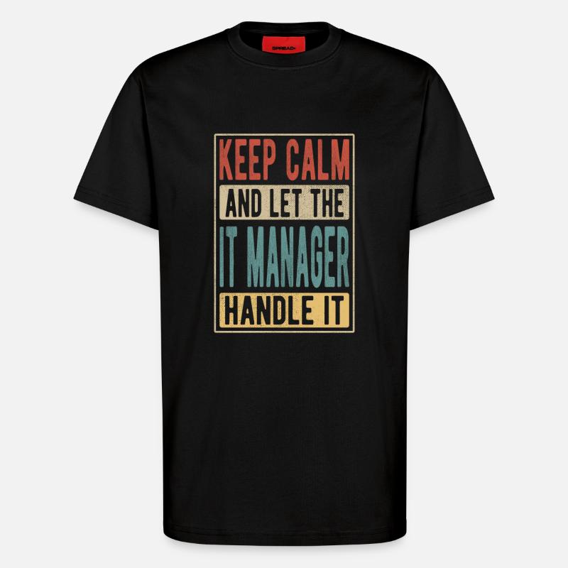 It Manager Retro Gift - T-Shirt - made by SPREAD - SOLID BLACK