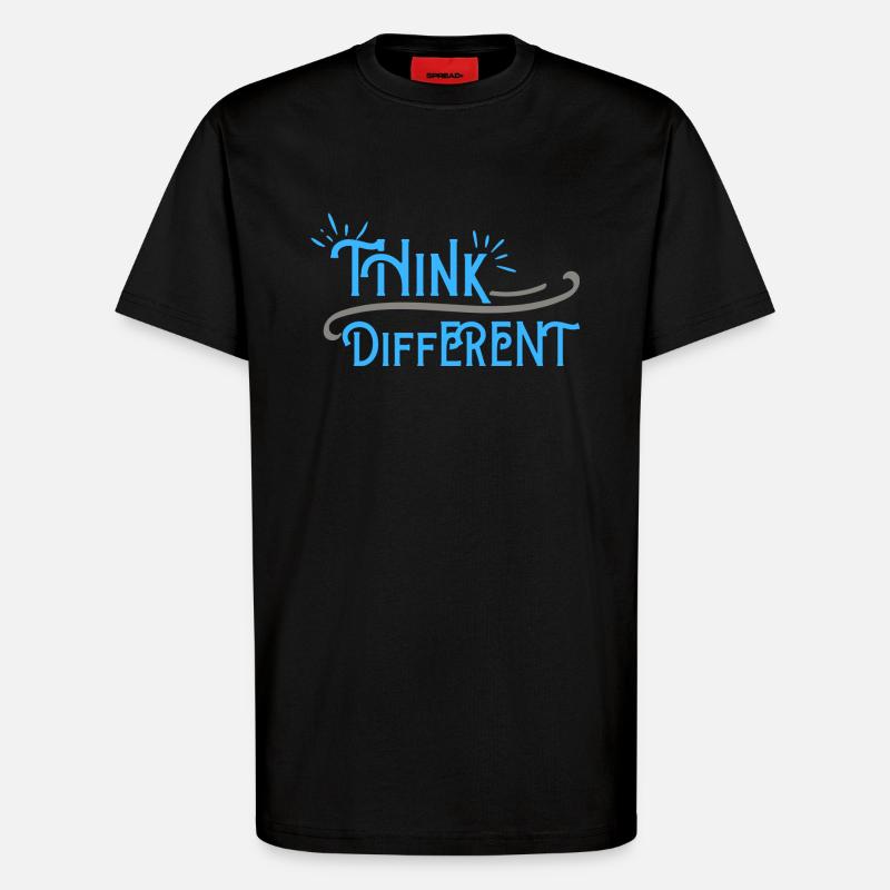 Think Differnet Blue Grey Design - T-shirt bio décontracté fabriqué en UE - SOLID BLACK