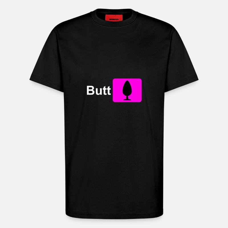 Butt Plug Symbol Pink - T-Shirt - made by SPREAD - SOLID BLACK