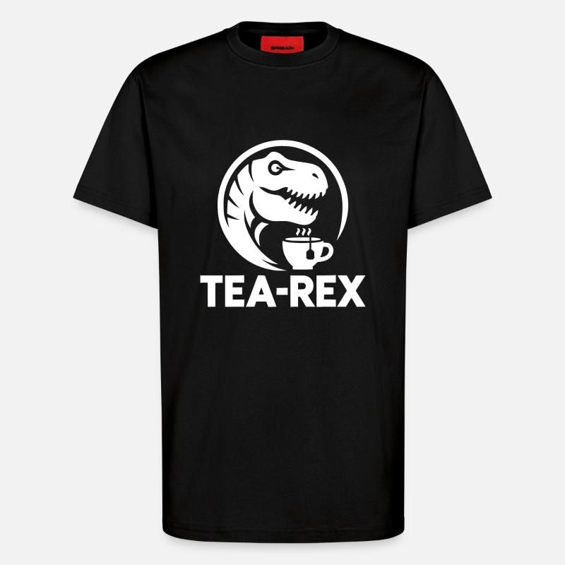 Humour de bureau d’animal Logo Tea-Rex drôle - T-shirt bio décontracté fabriqué en UE - SOLID BLACK