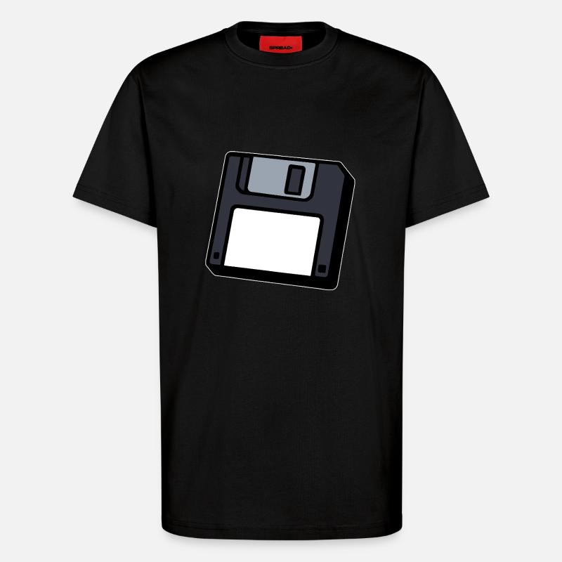 Diskette Retro Symbol Computer - T-Shirt - made by SPREAD - SOLID BLACK