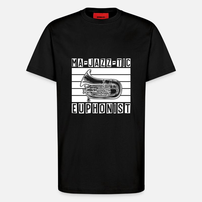 Baryton Ma-Jazz-Tic Euphoniste Euphonium - T-shirt bio décontracté fabriqué en UE - SOLID BLACK