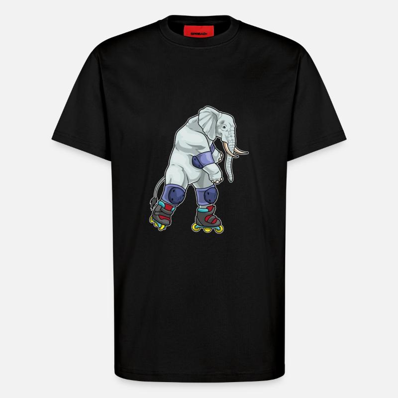 Elefant Inline skating Inline skates - T-Shirt - made by SPREAD - SOLID BLACK