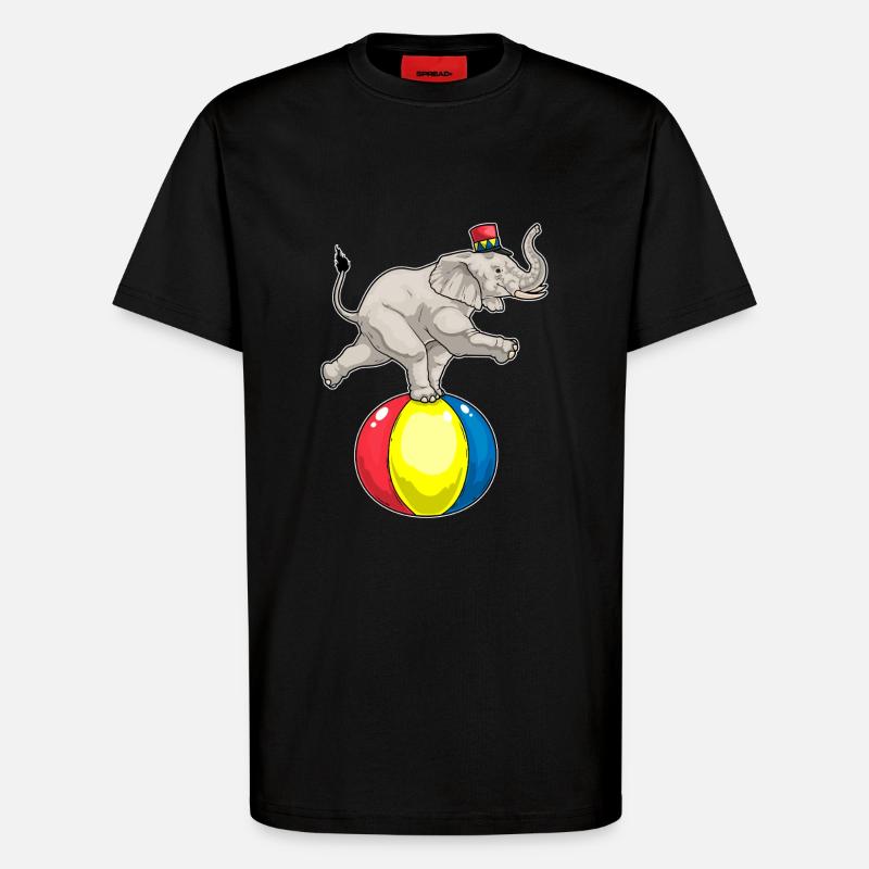 Bal de cirque d’éléphants - T-shirt bio décontracté fabriqué en UE - SOLID BLACK