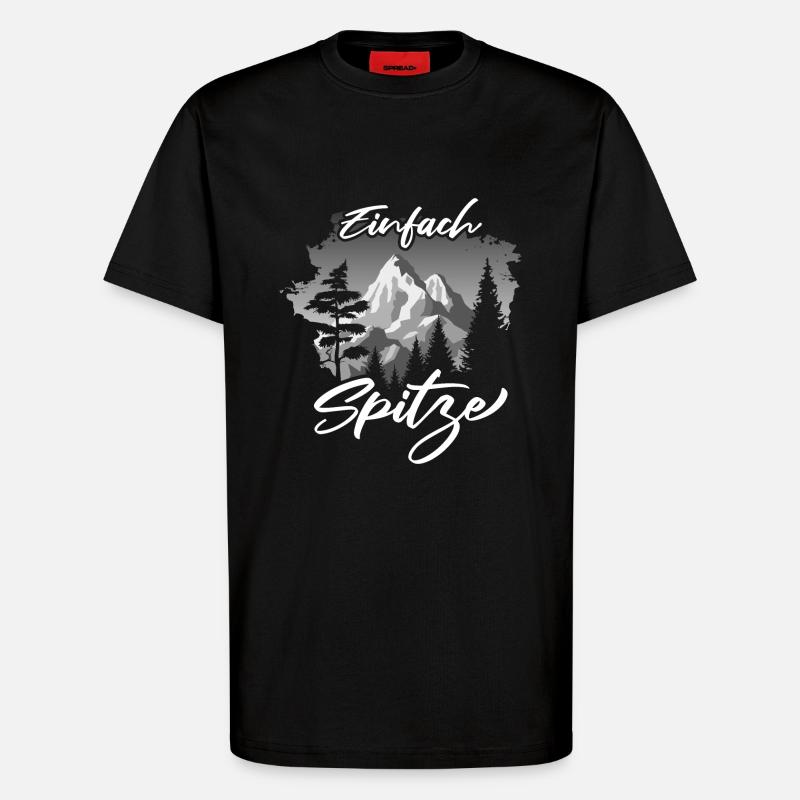 Mountain Summit Simply Awesome - T-Shirt - made by SPREAD - SOLID BLACK