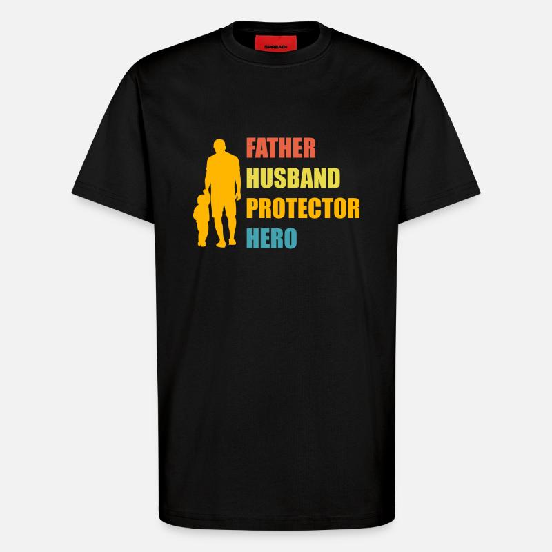 Vater, Ehemann, Beschützer, Held - T-Shirt - made by SPREAD - SOLID BLACK